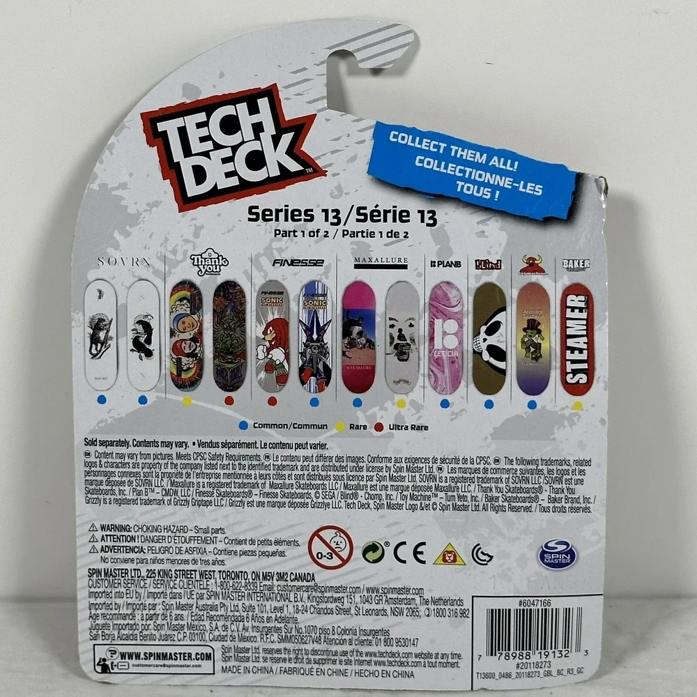 Tech Deck Finesse Knuckles Sonic the Hedgehog Ultra Rare Fingerboards Series 13
